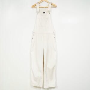 Gap White Denim Overalls M Waist 32” Cotton Hemp Women’s